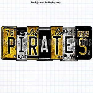 Pirates PNG, Kenteken belettering clipart Pirates mascotte, booster club, school shirt ontwerp, voor sublimatie, transfer afdrukken, digitale