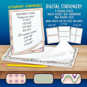 Briefpapierpakket | Geschikt voor printen en Vistaprint | Bloemen, diamanten, geruit, groovy, rustig, neutraal, groen, paars, roze ST55AT-A259
