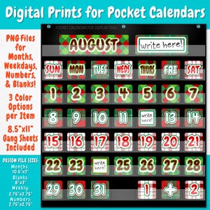 May include: A printable August calendar with red, green, and white checkered squares. The calendar is designed for pocket calendars and includes days of the week, numbers, and blank squares. The calendar is 8.5 inches by 11 inches.