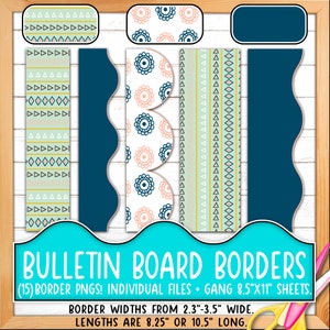 Bordüren für Pinnwände | Druck & Schnitt, Nahtlos | Klassenzimmer Board Tür Dekor | Boho, Ethno, Retro, Pink, Grün, Pfeile BO55BO-A203