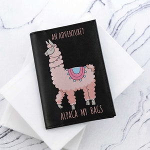 Alpaca Passport Cover Printed Llama Alpaca Passport Case Holder Pass Cover Leather Wallet Pass Travel Gift Personalized Wanderlust CP6093 image 1