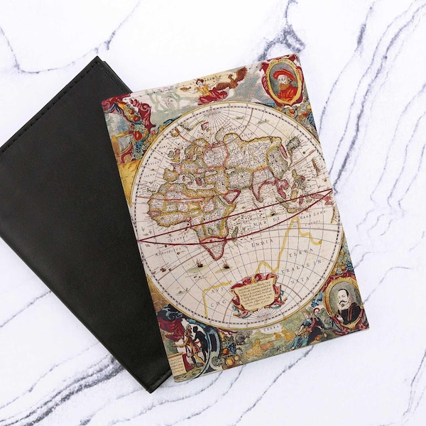 World Map Personalized Passport Cover Leather Cover Passport Holder Leather Wallet Pass Case Vintage Map Personalized Passport CP6020