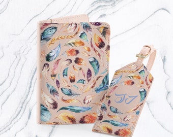 Gustav Klimt Passport Holder World Map Luggage Tag Travel Set Passport Cover Monogram Bag Tag The Kiss Wallet Best Wedding Gift CHA4275