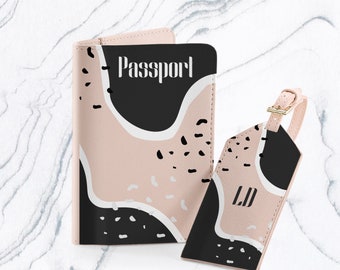 Gustav Klimt Passport Holder World Map Luggage Tag Travel Set Passport Cover Monogram Bag Tag The Kiss Wallet Best Wedding Gift CHA4275