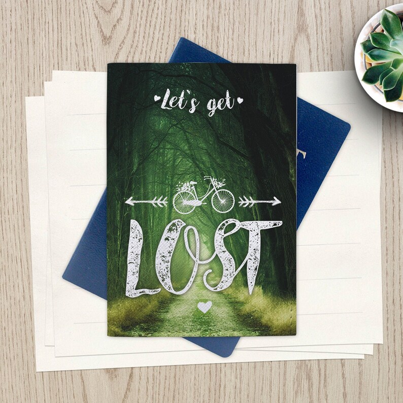 Lets Get Lost Passport Cover Printed Quote Passport Case Nature Holder Pass Forest Cover Leather Wallet Pass Travel Gift LD1156