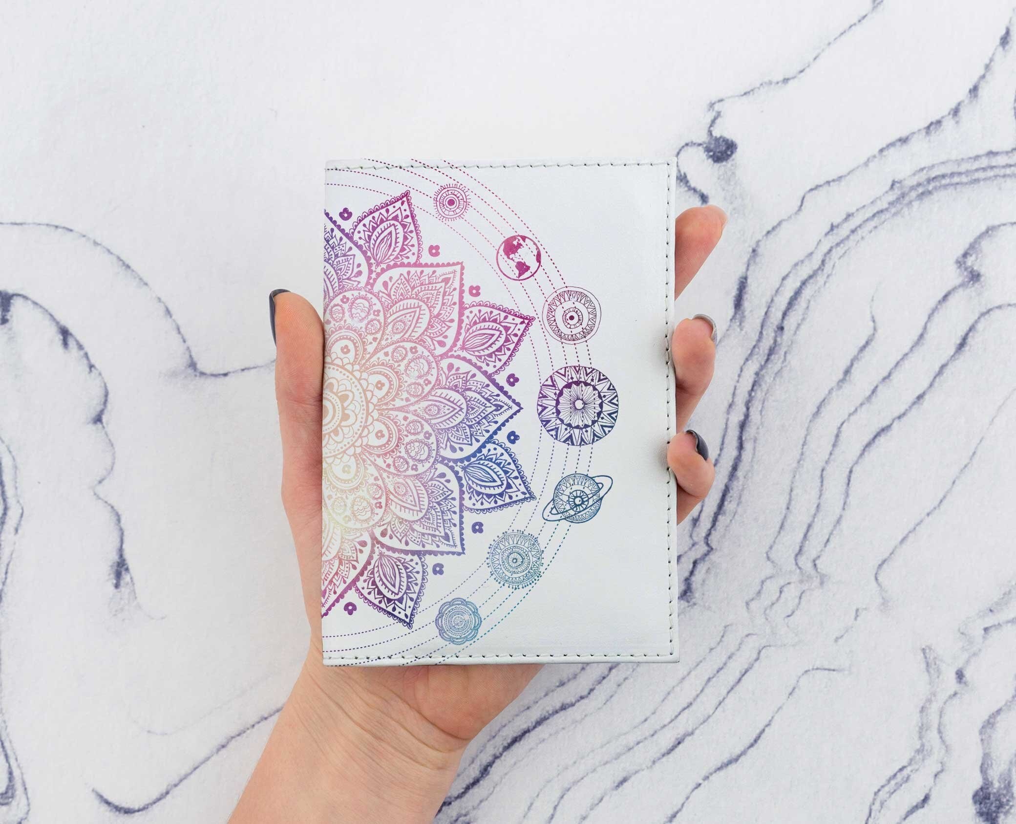 Mandala SVG Leather Passport Holder Monogram Passport Cover Etsy