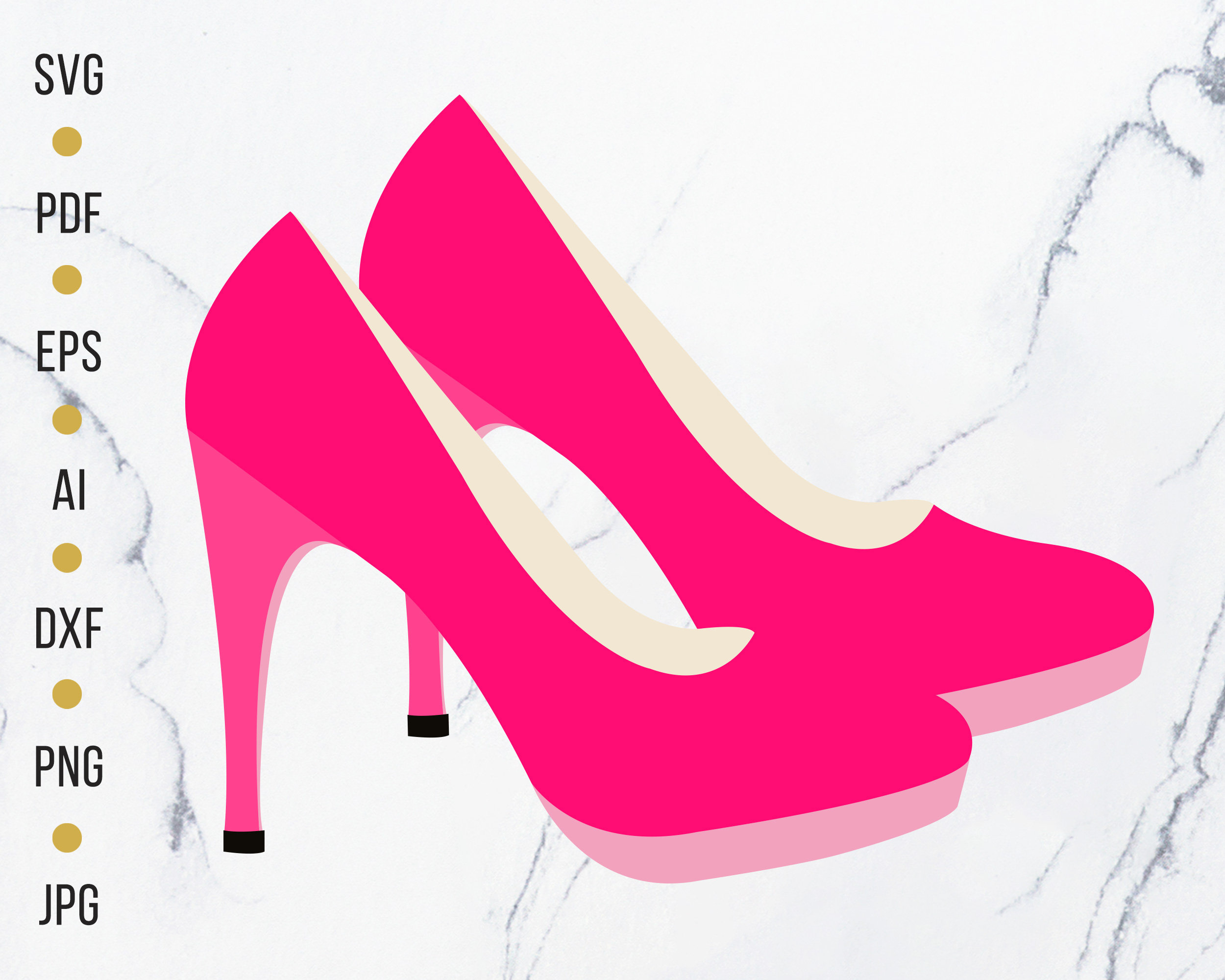 SVG High Heels Cut File Stiletto Clipart SVG DXF Jpg 