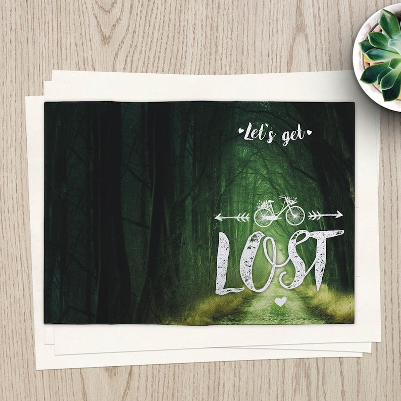 Lets Get Lost Passport Cover Printed Quote Passport Case Nature Holder Pass Forest Cover Leather Wallet Pass Travel Gift LD1156