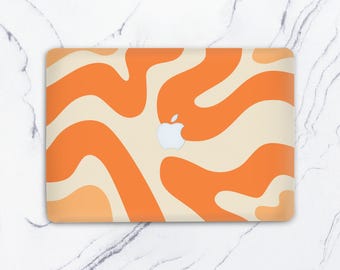 Orange Swirl Hard Cover MacBook Case