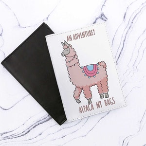 Alpaca Passport Cover Printed Llama Alpaca Passport Case Holder Pass Cover Leather Wallet Pass Travel Gift Personalized Wanderlust CP6093 image 5