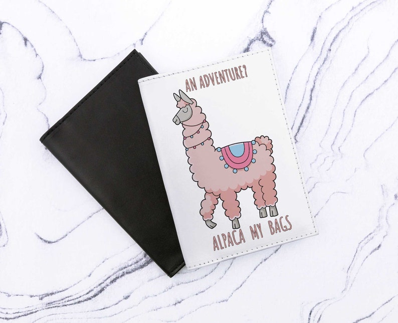 Alpaca Passport Cover Printed Llama Alpaca Passport Case Holder Pass Cover Leather Wallet Pass Travel Gift Personalized Wanderlust CP6093 image 5