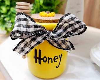 Honey jar for kitchen decorative tray bumblebee decor summer decor