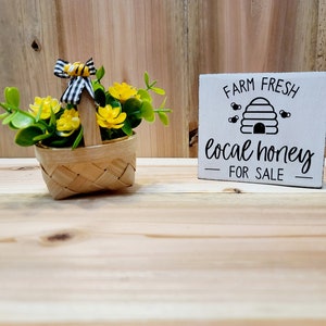 Bee tiered tray decor mini summer shelf sitter farm fresh local honey for sale