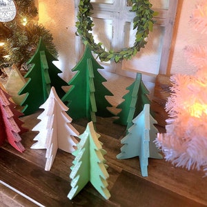 Handcrafted 3D Wooden Christmas Trees - Custom Sizes, Colors, and Glitter Options!