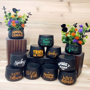 Halloween tiered tray floral arrangement, Halloween teacher gift, spooky decor, Halloween decorative container