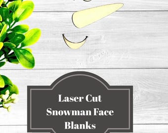 Laser Cut Snowman Face Wood Cutout: DIY Christmas Craft (Fits 1x4 Board