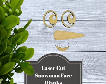 Lasergesneden sneeuwpop gezicht houten uitsnede: doe-het-zelf kerstcadeau, bord van 1 x 4