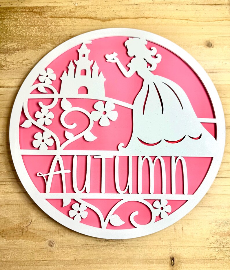 Personalized Princess Castle Name Sign: Mauve Glitter Girls Room Decor ...