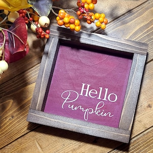 Hello Pumpkin houten herfstdecor rustieke muurhangende boerderijstijl Herfstdecoraties gelaagd dienbladdecor met herfstthema