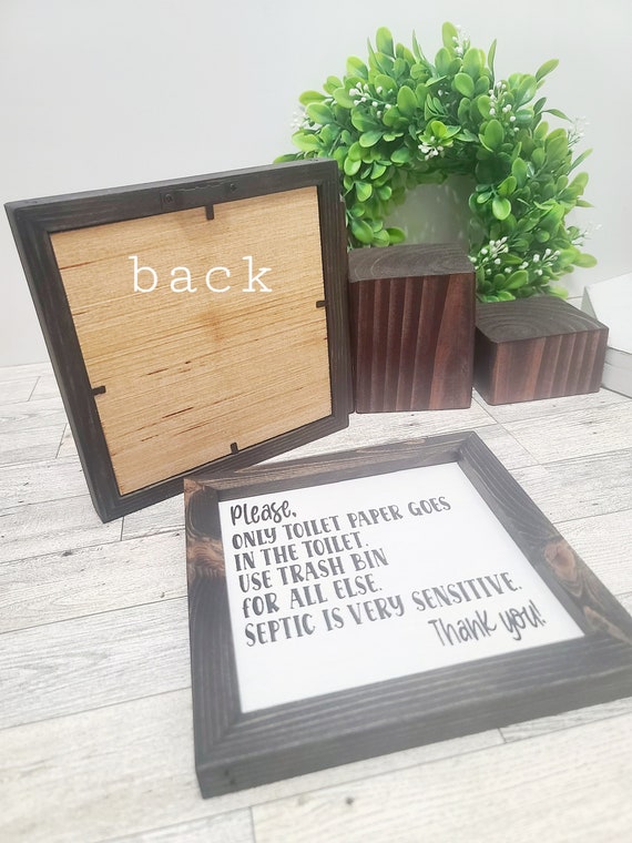 Septic Tank Warning Sign – “This Home Uses A Septic System Please Flush Only Toilet Paper” – 8x8 Inch Rustic Metal Wall Decor - View #13