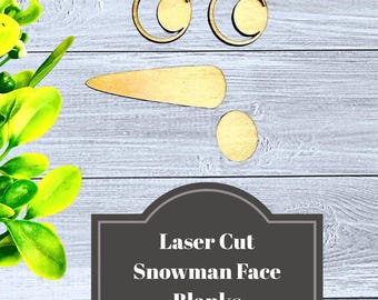 Lasergesneden sneeuwpop gezicht houten uitsnede: doe-het-zelf kerstcadeau, bord van 1 x 4