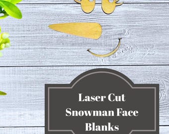 Lasergesneden sneeuwpop gezicht houten uitsnede: doe-het-zelf kerstcadeau (past op bord van 1 x 4)