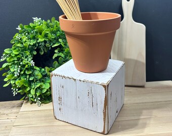 Distressed Solid Wood Display Riser – Rustic Farmhouse Decor
