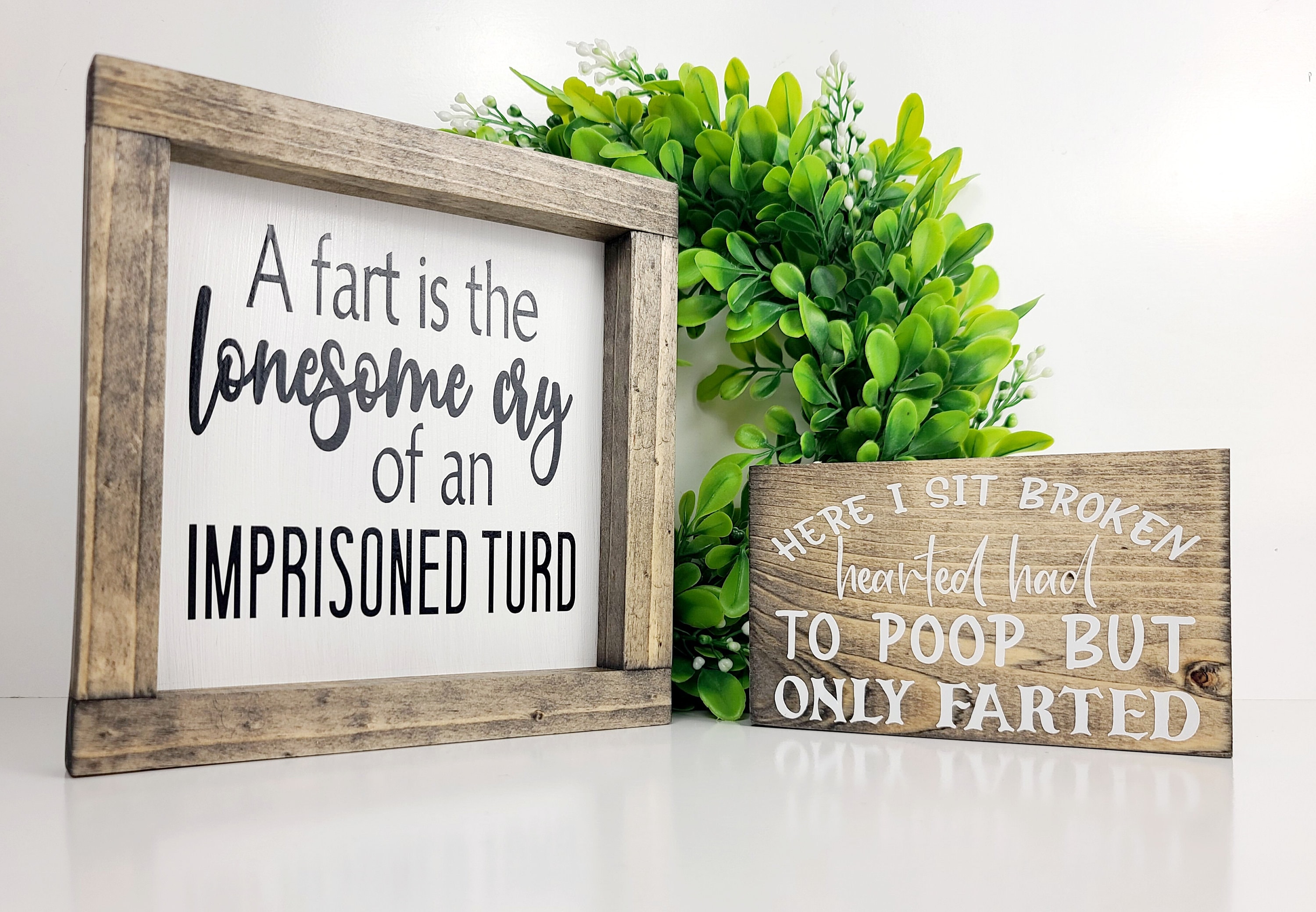 Cartello Divertente Per Bagno In Legno: La Frase Sulle Scoregge Che Farà Ridere Gli Ospiti. Decorazione Perfetta Per La Casa, Idea Regalo Originale Per Inaugurazione, Donna E Uomo. 30x13 Cm.