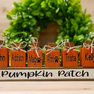 Tiered Tray Fall Décor, Thanksgiving Wood Décor, Pumpkin Patch, Customizable and Personalized Wooden Pumpkins
