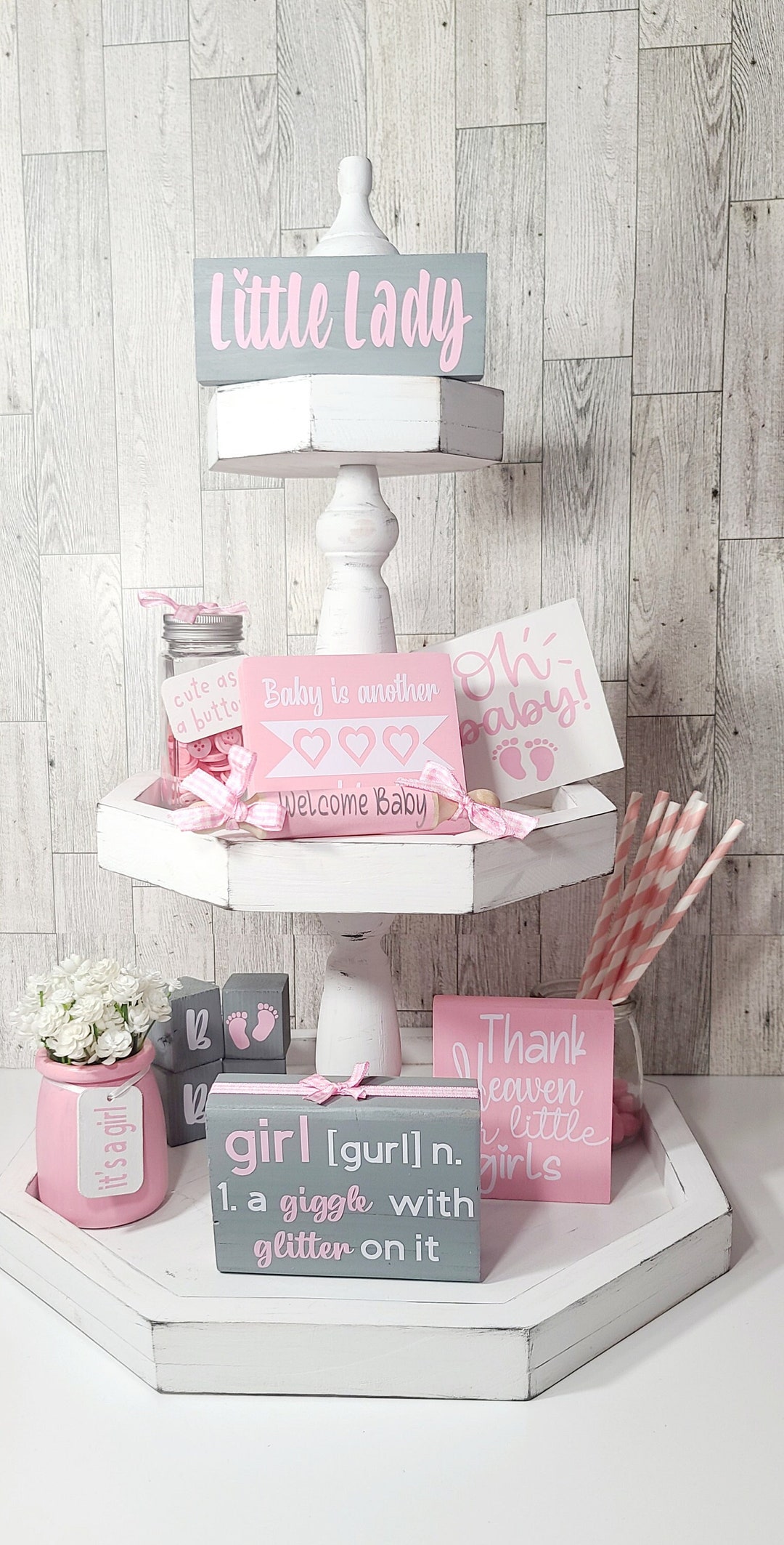 Pink Baby Shower Decor Etsy Pink Baby Shower Decor Etsy