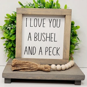I love you a bushel and a peck nursery wall decor children&#39;s room decor rustic farmhouse style wooden sign