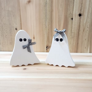 Boy and girl ghost tiered tray Halloween decor