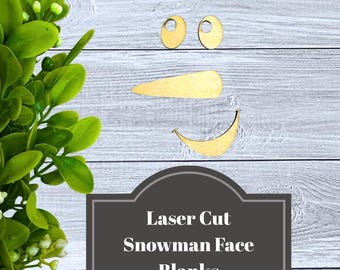Laser Cut Snowman Face Wood Cutout: DIY Christmas Craft (Fits 1x4 Board