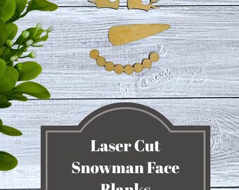 Lasergesneden sneeuwpop gezicht houten uitsnede: doe-het-zelf kerstcadeau, bord van 1 x 4