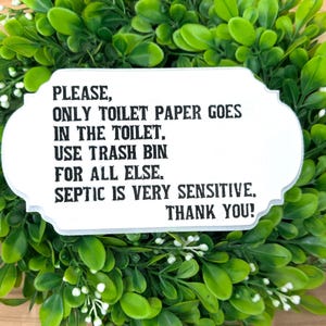 Septic Sign -Bathroom decor