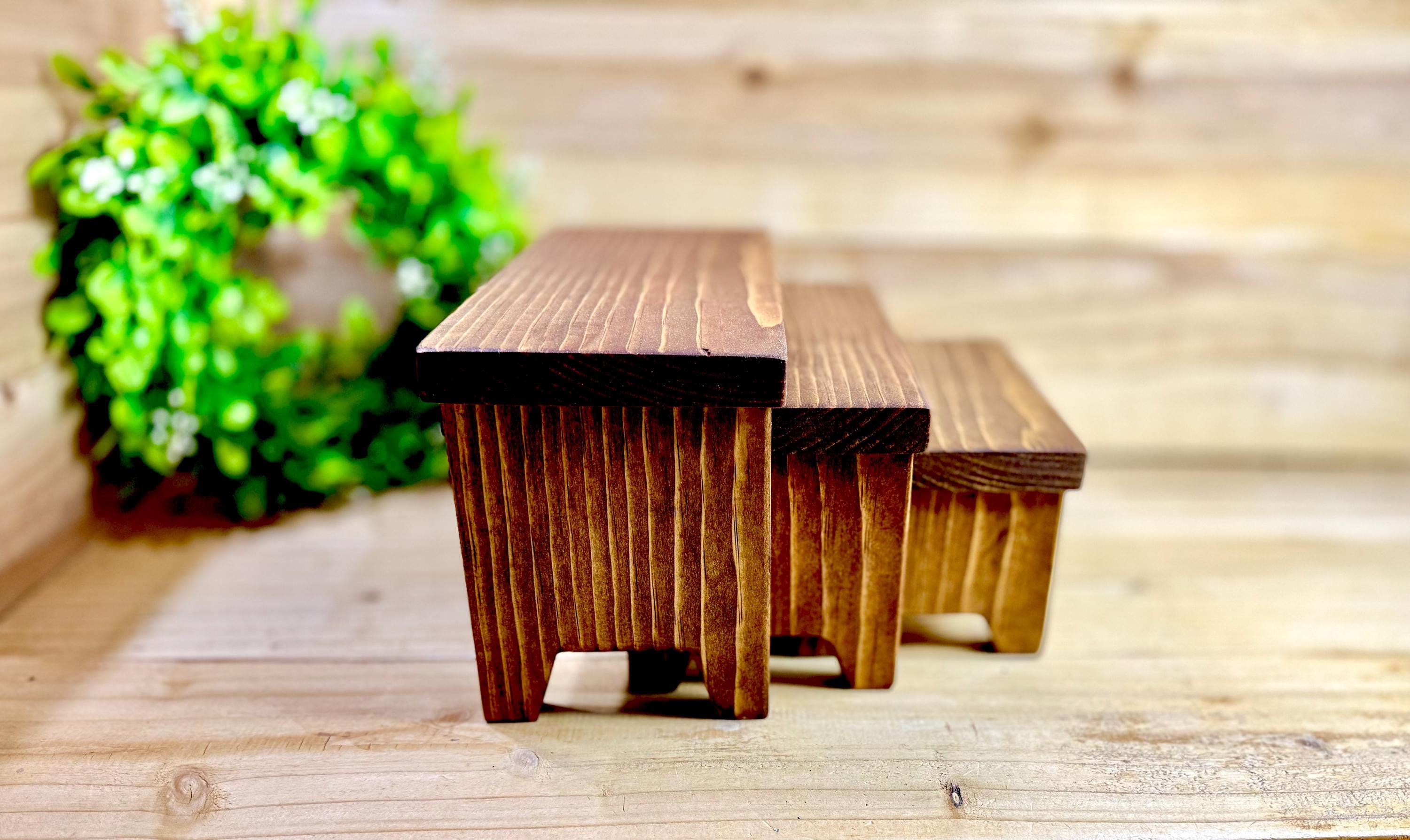Rustic Wood Display Riser Rustic Pine Wood Nesting Risers: Farmhouse Display Set, Early American ...