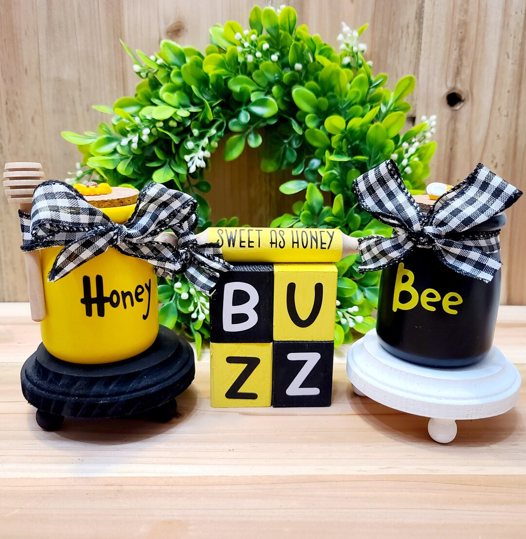 Buzz Blocks: Bee Theme Tiered Tray Decor - Etsy