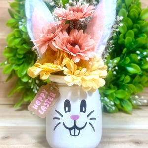 Easter decor, Bunny Jar, tiered tray decor, Easter bunny