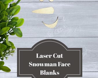 Laser Cut Snowman Face Wood Cutout: DIY Christmas Craft (Fits 1x4 Board