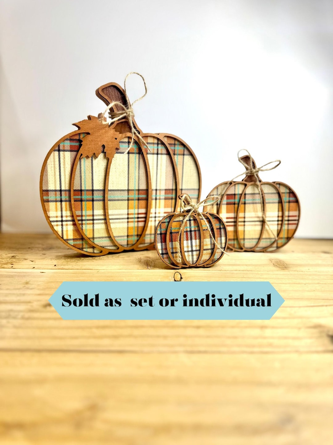 3D Wooden Pumpkin Set: Rustic Farmhouse Fall Decor - Etsy