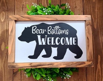 Bear Bottoms Willkommensschild: Cabochon Badezimmer Dekor