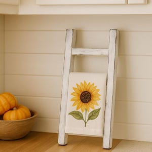 Tea Towel Ladder/Rustic Farmhouse Mini Kitchen Bathroom Ladder - Tea Towel Holder/Display