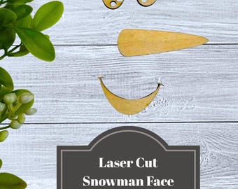 Lasergesneden sneeuwpop gezicht houten uitsnede: doe-het-zelf kerstcadeau, bord van 1 x 4
