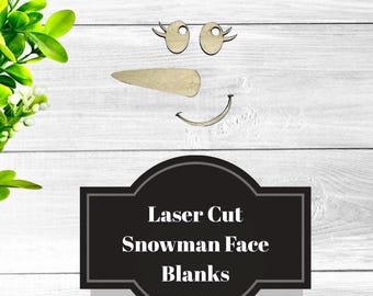 Lasergesneden sneeuwpop gezicht houten uitsnede: doe-het-zelf kerstcadeau, bord van 1 x 4