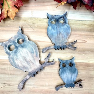 Wooden Owl shelf sitter decor