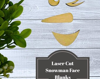 Lasergesneden sneeuwpop gezicht houten uitsnede: doe-het-zelf kerstcadeau, bord van 1 x 4