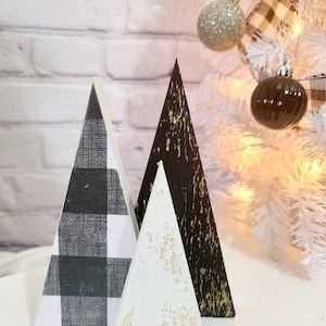 Rustic farmhouse wooden trees holiday decor