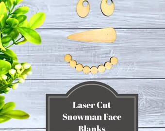 Laser Cut Snowman Face Wood Cutout: DIY Christmas Craft (Fits 1x4 Board