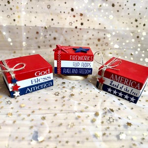 Fourth of July tiered tray decor, summer decor, patriotic decor, red, white, and blue