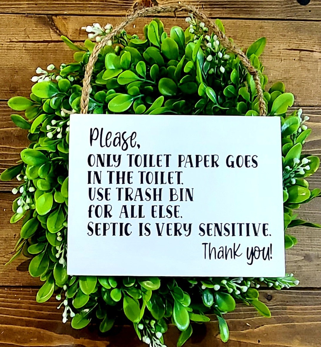 Septic Tank Warning Sign – “This Home Uses A Septic System Please Flush Only Toilet Paper” – 8x8 Inch Rustic Metal Wall Decor - View #10